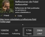 El canal de las Reflexiones de Fidel sobrepasa los 100,000 seguidores en Twitter.